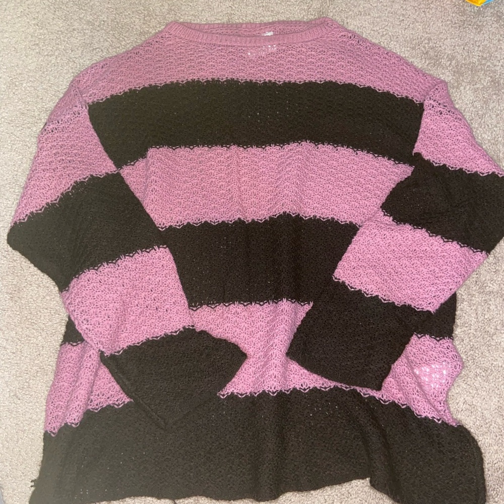 Daisy street Striped Women's Sweater in Pink and Brown